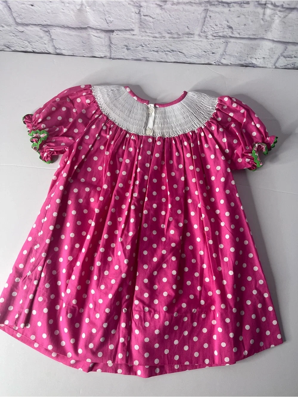 Pink Polka Dot Smocked Girls Dress Girls size 12 months ballerina smocked dress